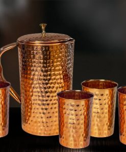 Alternative view of Coffret Cuivre Pur : Pichet (±1,5 l) + 4 Tasses Martelées