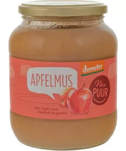 Alternative view of Purée de pommes bio 700g Demeter.