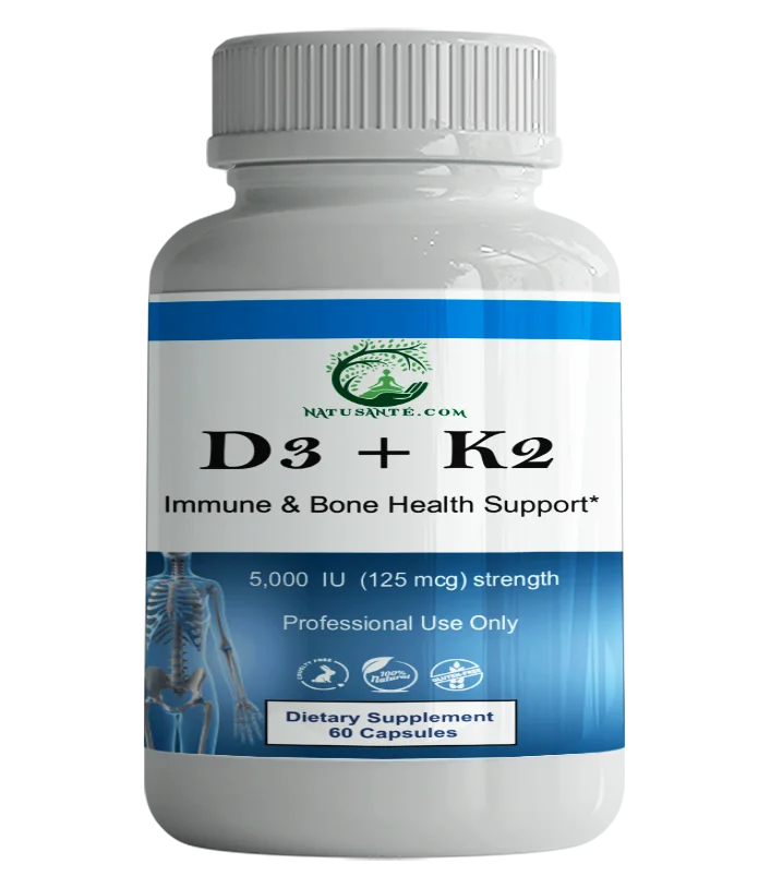 Vitamines D3 + K2. 5000 UI, 60 capsules – Image 2