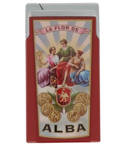 Alternative view of Briquet Elie Bleu J15 Laqué Alba Rouge