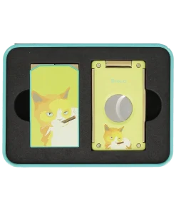 Coffret Siglo Cat Briquet Et Coupe-Cigare