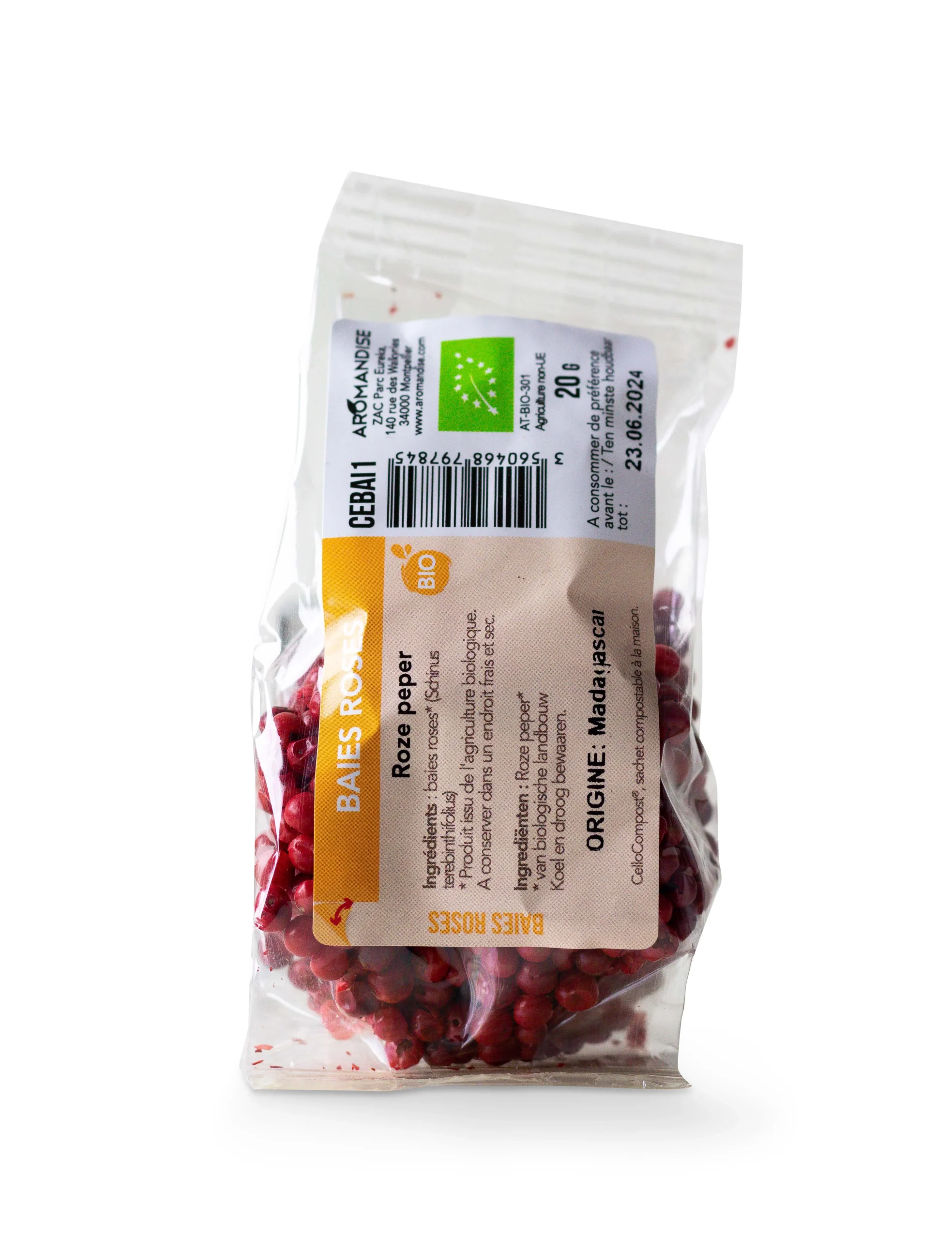 Baies roses sachet zéro plastique