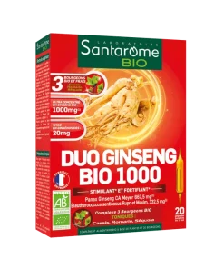 Alternative view of Duo Ginseng Bio 1000 20 ampoules – Santarôme