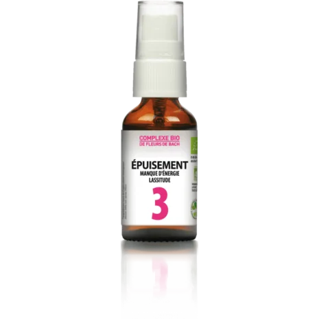 Complexe de Fleurs de Bach Bio n°3 Epuisement 20 ml – Dr Theiss