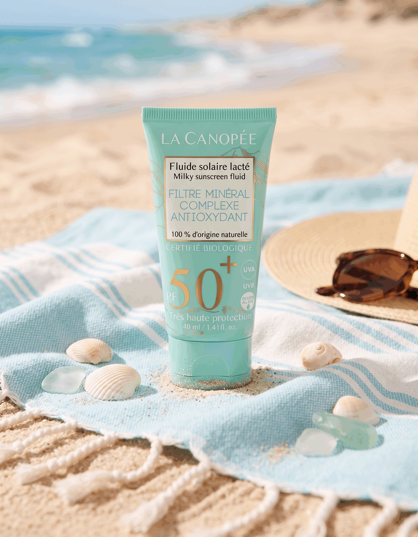 Crème fluide solaire lacté SPF50+ 40ml – La Canopée