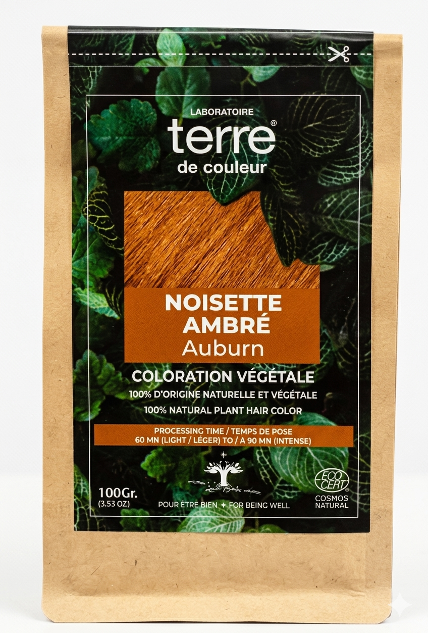 Coloration végétale Noisette ambrée 100g – Terre de couleur