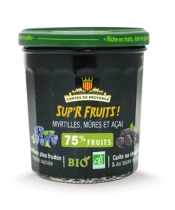 Confiture de Myrtilles Mûres & Açai BIO 350g