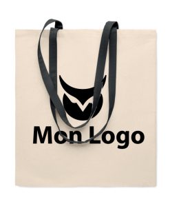 Alternative view of Tote bag personnalisé anses colorées ‘Zevra’ (140g/m2)