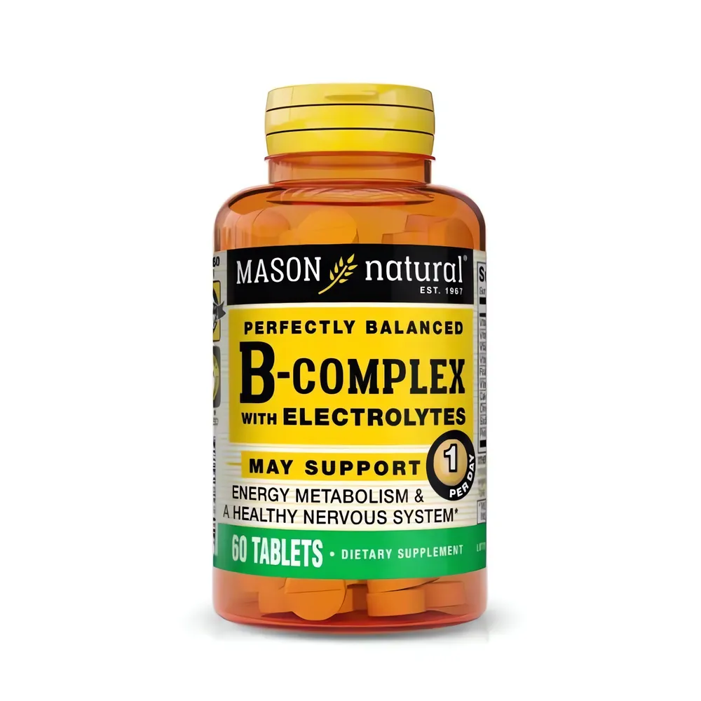 B-Complexe avec électrolytes – 60 comprimés – Mason Natural – Image 2