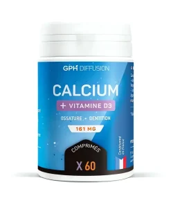Alternative view of Calcium + Vitamine D3 – 161 mg – 60 comprimés – GPH
