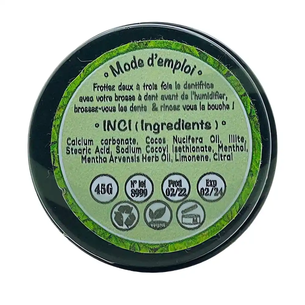 Dentifrice solide menthe & argile verte – 45 g – Natu’Im