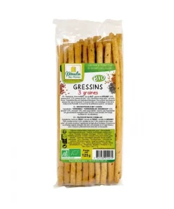 Alternative view of Gressins aux 3 graines bio – 125g