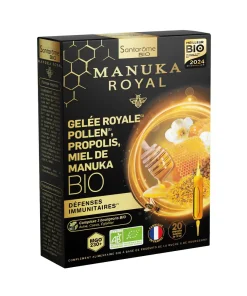 Miel de Manuka, gelée royale, pollen, propolis – 20 -ampoule – Santarome