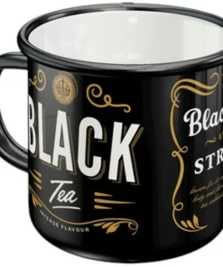 Mug Nostalgic-Art Black Tea en métal émaillé 360 ml
