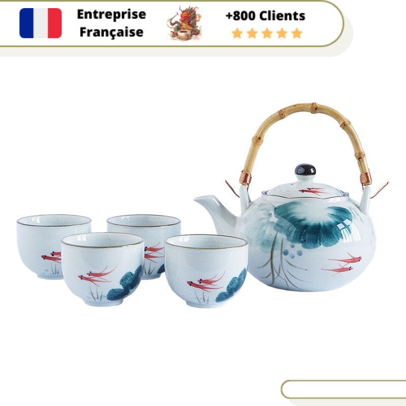 Service à Thé en Porcelaine 4 tasses 700ml – Image 2