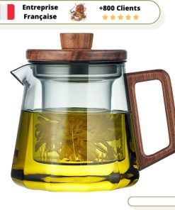 Théière en Verre et Bois 500-800ml
