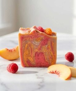 SAVON EN BARRE À L’HUILE D’OLIVE – FRAMBOISE ET PÊCHE