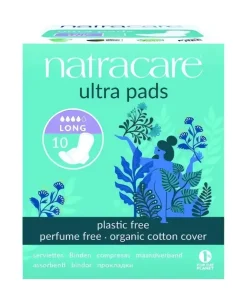 Serviette ultra long normal à rabats 10U – Natracare