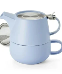 Alternative view of Théière solitaire Cha Cult Saara bleue en grès 450 ml