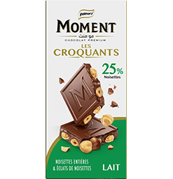 Tablette de chocolat au lait aux noisettes entières et éclats de noisettes croquants – 90 g
